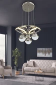 Dron 3 Renk Modern Sarkıt 4 Toplu Led Avize Powerled Ledli Avize thumbnail 9