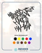Hahahaha Araba Sticker 17x17 Cm Siyah thumbnail 1