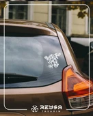 Hahahaha Araba Sticker 17x17 Cm Beyaz thumbnail 4