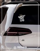 Hahahaha Araba Sticker 17x17 Cm Beyaz thumbnail 3