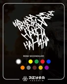 Hahahaha Araba Sticker 17x17 Cm Beyaz thumbnail 1