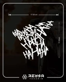 Hahahaha Araba Sticker 17x17 Cm Beyaz thumbnail 2