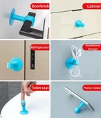 CM-072 Vantuzlu Geçmeli Kapı Kolu Stoper 4lü Set Beyaz thumbnail 4