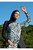 Mayovera Zebra Tek Mayo Üst Tasarım Tesettür Mayo thumbnail 2