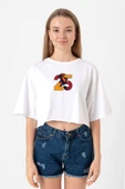 25 Aslan Beyaz Kadın Crop Tshirt thumbnail 1