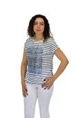 Kadın Kısa Kol Baskılı Bluz BGL-ST04696 thumbnail 3