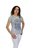 Kadın Kısa Kol Baskılı Bluz BGL-ST04696 thumbnail 4