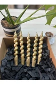 Gold burgu şamdan mum thumbnail 3
