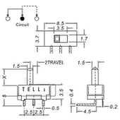 3 Pin SPDT Mini On Off Switch 90° - 10 Adet thumbnail 4