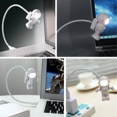 BUFFER USB Astronot Gece Lambası, Masa Lambası, Kitap Okuma Lambası Işığı thumbnail 4