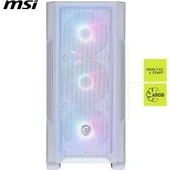 MSI MAG FORCE M100R WHITE GAMING MICRO-TOWER PC KASASI BEYAZ thumbnail 2