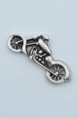 Chopper Motor Gümüş Kaplama Kolye Ucu thumbnail 1