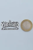 Thrasher Magazine Gümüş Kaplama Deri İp Kolye thumbnail 4