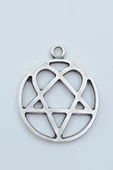 Heartagram Gümüş Kaplama Kolye Ucu thumbnail 1