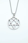 Heartagram Gümüş Kaplama Örme Zincir Kolye thumbnail 1