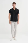 Cazador Örme Erkek K.Kol Gömlek Slim Fit Siyah 2000 thumbnail 3