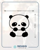 Sevimli Panda Araba Sticker 17x17 Cm Siyah thumbnail 2