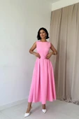 Fuşya Halter Yaka Kloş Elbise thumbnail 1