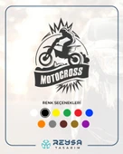 Motokros Sticker 17x17 Cm Siyah thumbnail 1