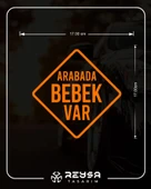 arabada Bebek Var Sticker 17x17 Cm Turuncu thumbnail 2