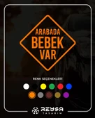 arabada Bebek Var Sticker 17x17 Cm Turuncu thumbnail 1