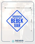 arabada Bebek Var Sticker 17x17 Cm Mavi thumbnail 2