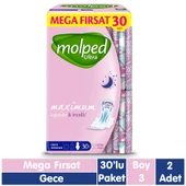 Molped Anatomik Gece Ped Mega Fırsat 30x2 60 Adet thumbnail 1