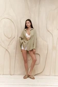 Mai Collection Durres Haki Oversize Gömlek thumbnail 1