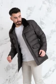 YAKA KÜRKLÜ REGULAR FİT ERKEK ŞİME MONT thumbnail 9