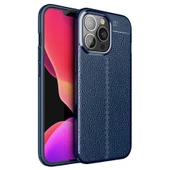 Gpack Apple iPhone 13 Pro Kılıf Niss Silikon Deri Görünümlü Korumalı thumbnail 1