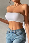 Straplez Kadın Büstiyer Beyaz thumbnail 3