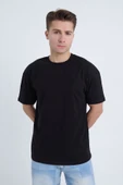Moxe Collection Erkek Oversize Basic Tişört Siyah thumbnail 2