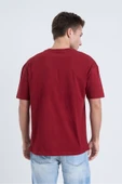 Moxe Collection Erkek Oversize Basic Tişört Bordo thumbnail 5