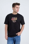 Moxe Collection Erkek Oversize Baskılı Tişört Siyah 2000 thumbnail 4