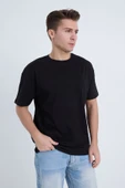 Moxe Collection Erkek Oversize Basic Tişört Siyah thumbnail 3