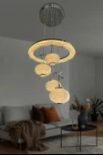 Kristal Küre 4 lü Modern Sarkıt Led Avize thumbnail 5