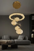 Kristal Küre 4 lü Modern Sarkıt Led Avize thumbnail 9