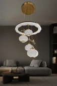 Kristal Küre 4 lü Modern Sarkıt Led Avize thumbnail 8