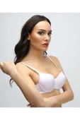Silikonlu Desteksiz Telli Düz Boş Sütyen Beyaz thumbnail 3