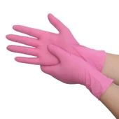 Pudrasız Pembe Nitril Eldiven Medium HasPet 100lü thumbnail 2