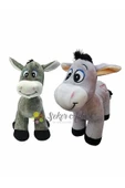 Şeker Adası Oyuncak Yavrulu Ikili 28 Cm Sevimli Peluş Eşek - Uyku Ve Oyun Arkadaşı Hediyelik thumbnail 1