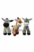 Şeker Adası Sevimli Peluş Eşek Zebra Zürafa Zuzu 28 Cm - 3 Lü Uyku Ve Oyun Arkadaşı Peluş Oyuncak Halley thumbnail 1