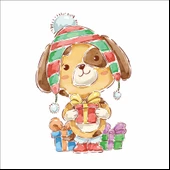Hediye Veren Köpek Sticker thumbnail 1