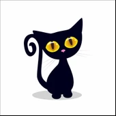 Kara Kedi Duvar Sticker thumbnail 1