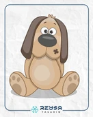 Oturan Sevimli Köpek Sticker thumbnail 4