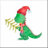 Sevimli Dinazor Duvar Sticker thumbnail 1