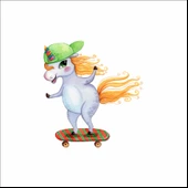 KayKaycı Unicorn Sticker thumbnail 1