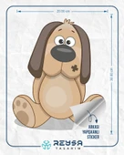 Oturan Sevimli Köpek Sticker thumbnail 3