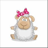 Sevimli Koyun Duvar Sticker thumbnail 1