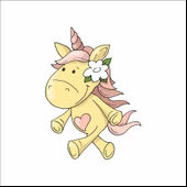 Sarı Unicorn Duvar Sticker thumbnail 1